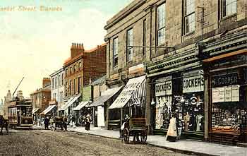 Image of a picture postcard of Market Street, Darwen around 1908