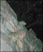 Stone carving in a wall.