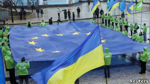 прапори України та ЄС