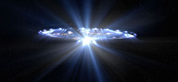 An alien aircraft in flight
