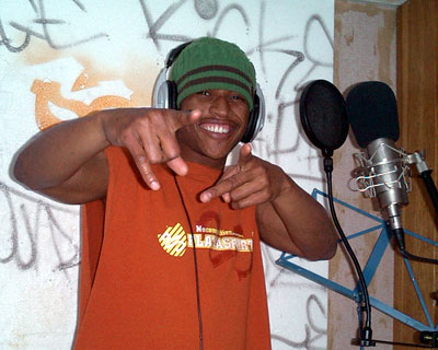 A member of H20 lays down a track