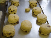 scones on baking tray