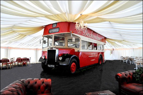 Inside the marque with the Double Decker Bus