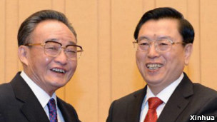 吳邦國(左)和張德江