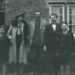 From left to right: Artin Cornish, Norma Cornish, Mr. and Mrs. Roberts, Norman Horlock, Lowfield Farm, 1940 From left to right: Artin Cornish, Norma Cornish, Mr. and Mrs. Roberts, Norman Horlock, Lowfield Farm, 1940