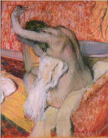 After the Bath Woman Drying Herself by Edgar Degas