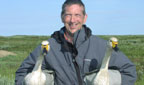 Brett Westwood with Swans