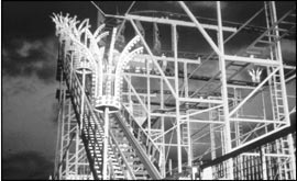 Black and white shot of Goose Fair