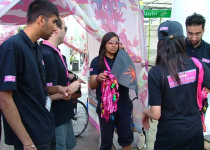 The street team keep up with the demand