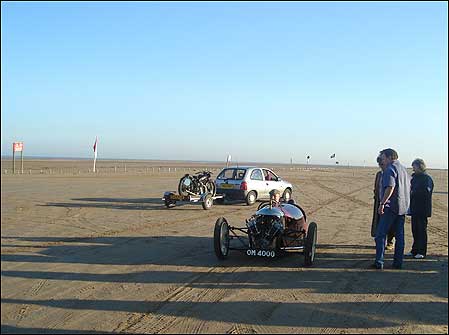 Old car on beach