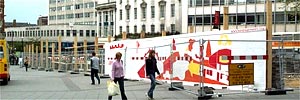 Day One: Mat puts down the mural's outline