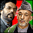 حامد کرزی رييس جمهور و يونس قانونی رييس مجلس نمايندگان افغانستان