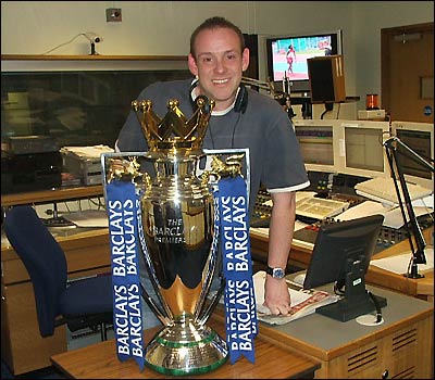 Andy Whittaker with the Premiership Trophy