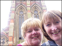 Barbara & Margaret Morrow at Gorton Monastery