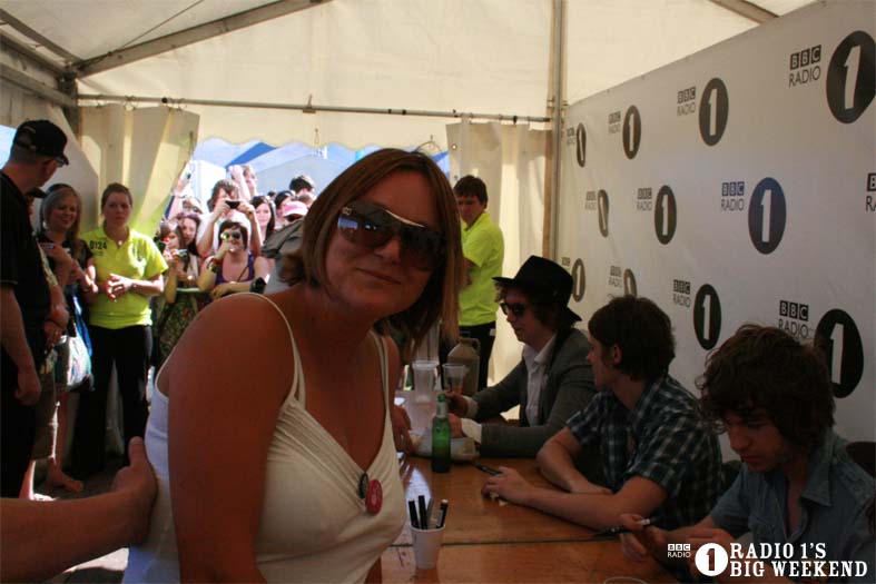 The Kooks in the signing tent