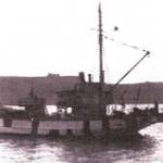 Minensuch 32. A converted fishing boot used as a minesweeper Minensuch 32. A converted fishing boot used as a minesweeper