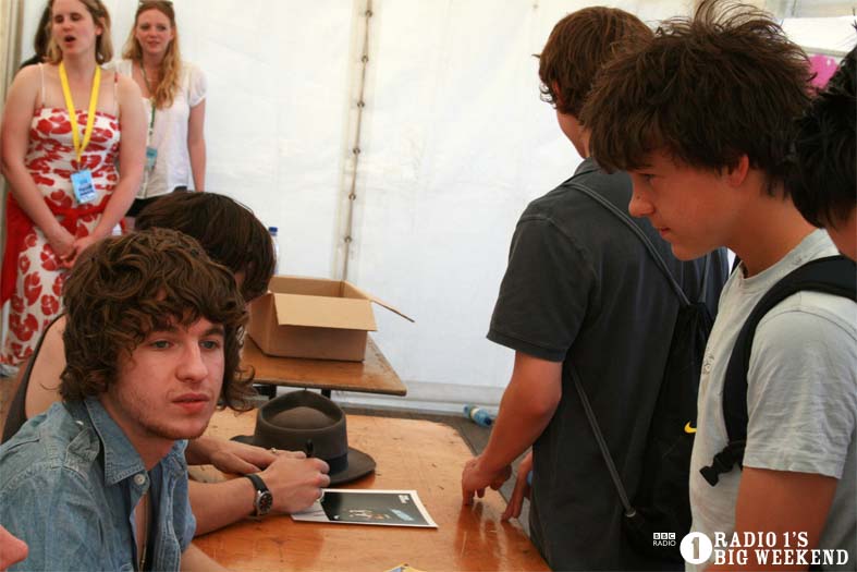 The Kooks in the signing tent