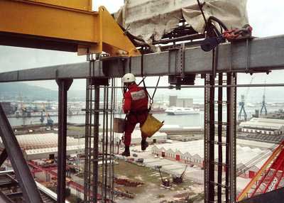 Painting 600 feet above ground on the oil vessel Global Marine