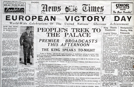 VE day front page