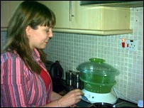 Sharon in her own home