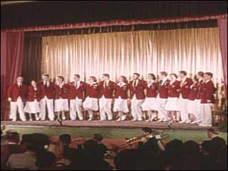 Butlin's Redcoats performing on stage