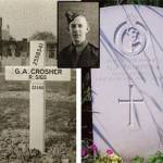 George's Cross - Longuenesse  Souvenir Cemetery, France.  Inset - George Alebert Crosher.