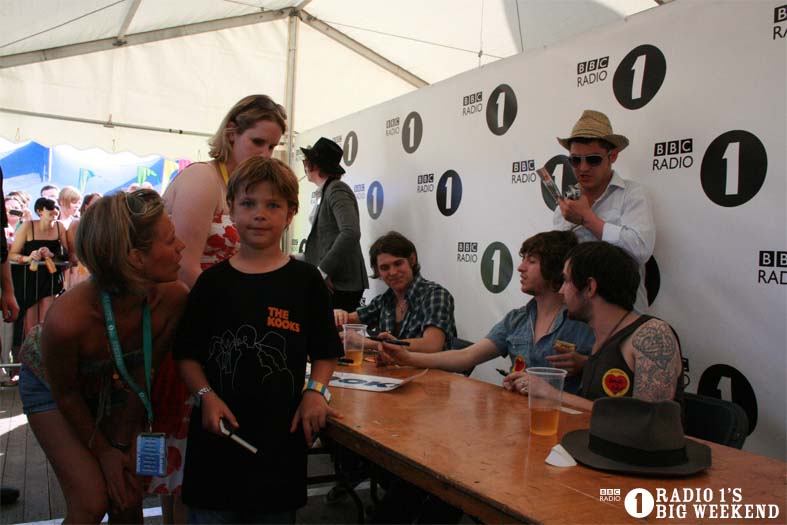 The Kooks in the signing tent