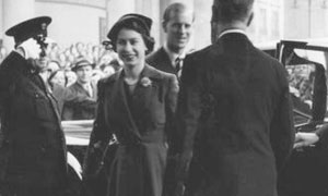 Her Majesty the Queen visiting BBC Broadcasting House in 1953