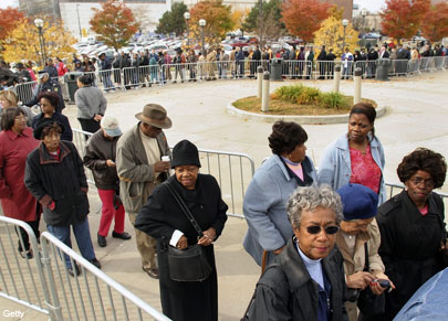 Mourners queue to pay their respects to Rosa Parks