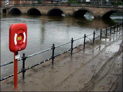 Aftermath of floods in Worcester