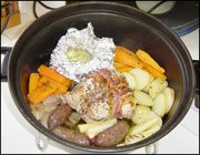 food inside a remoska