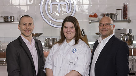 Michel Roux Jr, Claire Lara and Gregg Wallace