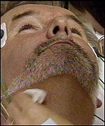 Snorer being tested