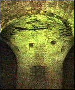 Picture: View inside the lime kiln