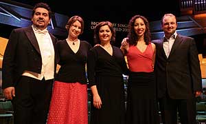 The 2005 finalists, from left: Luis Olivares Sandoval, Wendy Dawn Thompson, Daria Masiero, Nicole Cabell and Andrew Kennedy. (Image - Brian Tarr)