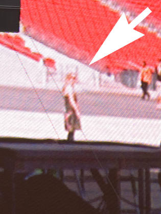 Yes, it's Rachel on the big screen. We've put an arrow in so you can't miss her.