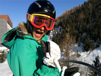 Tassy snowboarding