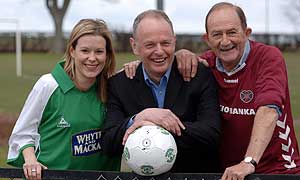 King of Hearts: (from left) actress Jenny Young, writer Colin MacDonald, and actor Paul Young