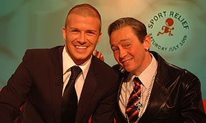 David Beckham with Ron Manager (Paul Whitehouse)