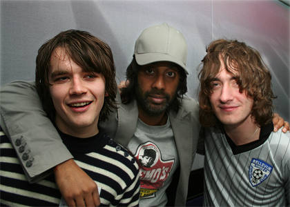 L to R - Kieran, Nihal and Pete have a little man-hug after the show