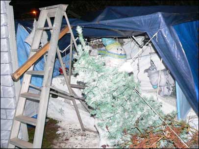 Damage to Christmas display