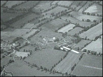 Aerial view of fields