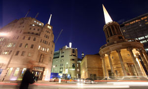 Broadcasting House, the Breathing sculpture and All Souls Church