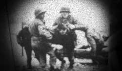 Caring for the wounded, Normandy  beaches  1944