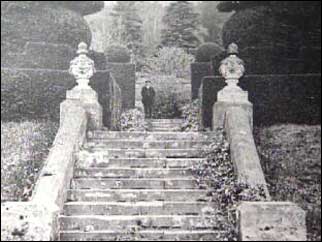 Black and white photograph of the gardens in their heyday