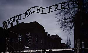 The main gate at Auschwitz