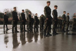 Army trainees on parade