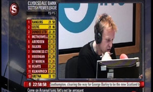 Radio 5 Live's 606 phone-in on television: screen shot of the programme in trial