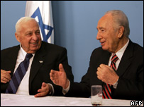 Shimon Peres e Ariel Sharon
