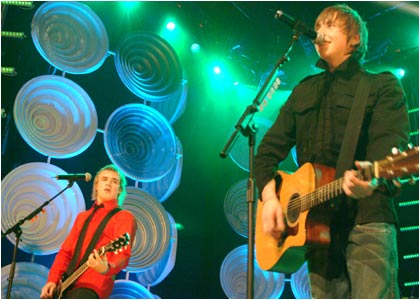 McFly on stage at the R1 / TOTP Christmas Party